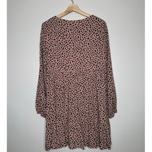 Savanna Jane Rumor Has It Babydoll Animal Print Embroidered Mini Dress Medium - Picture 6 of 6